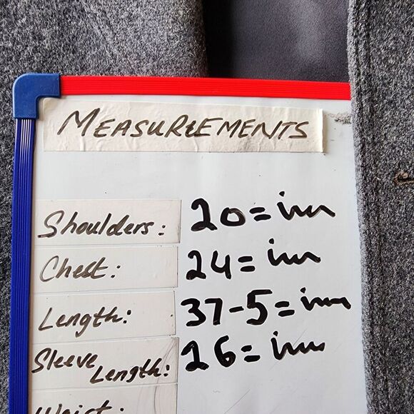 Casualcraft of New York Overcoat Men Size 42 Long Gray Long Sleeve Collared Wool - Picture 6 of 10